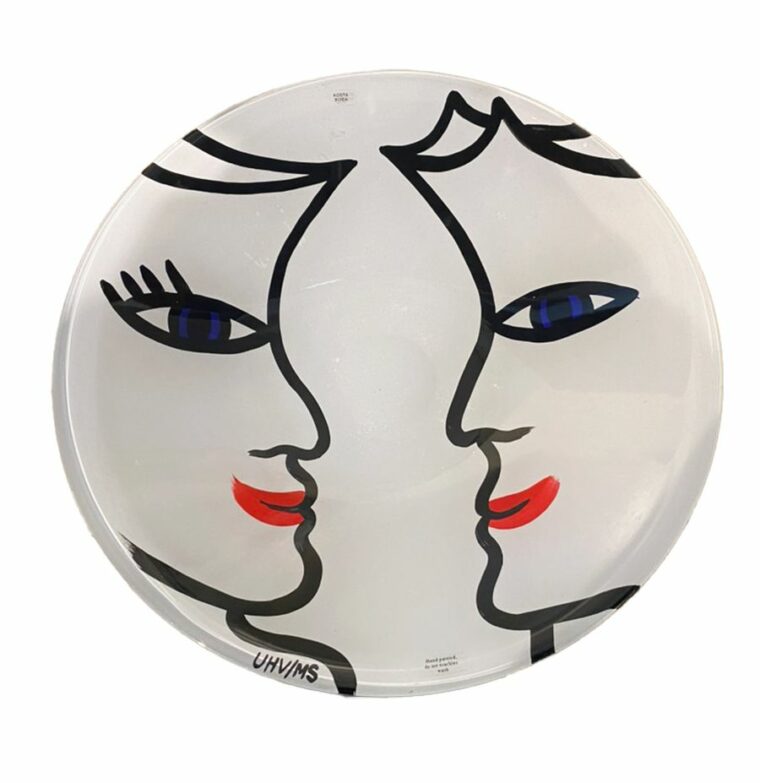 Open Minds Faces Glass Bowl