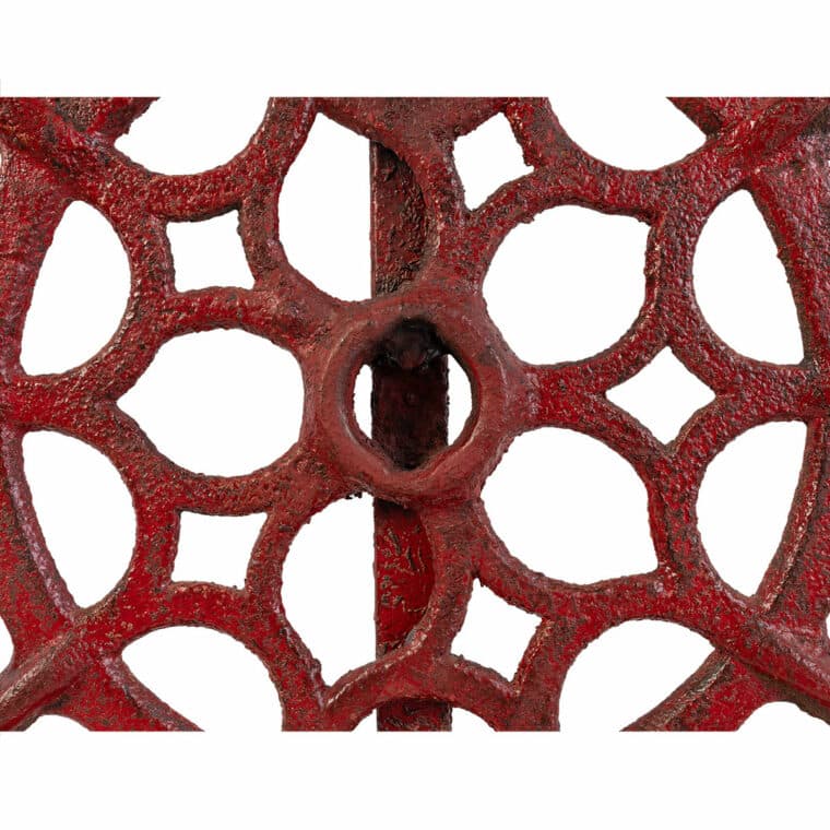 Pair of Red Metal Found Spindle Lamps - Image 5