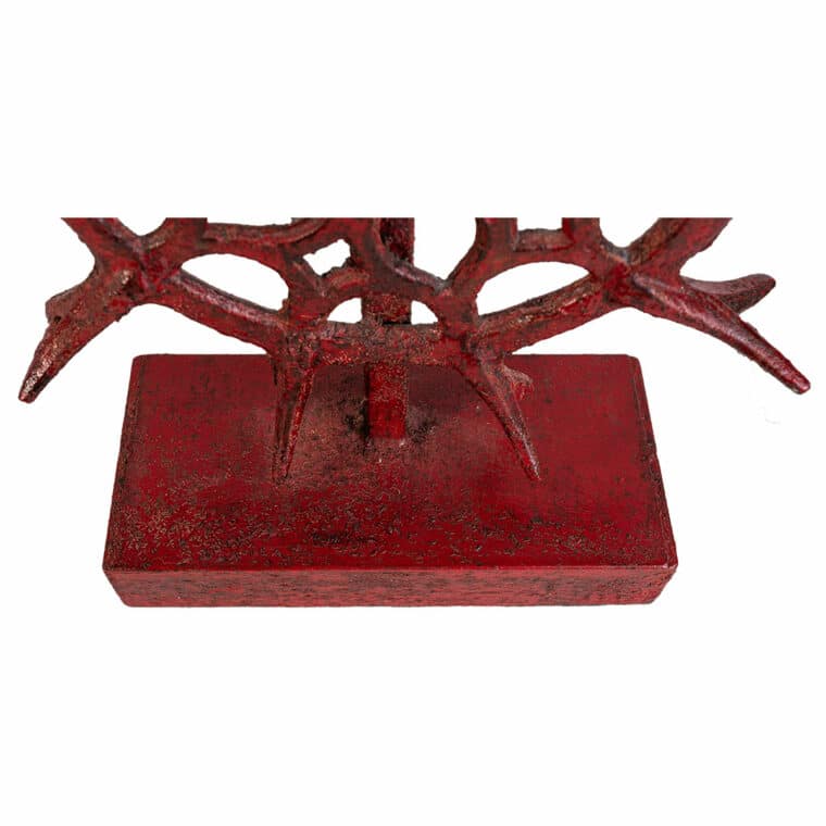 Pair of Red Metal Found Spindle Lamps - Image 6